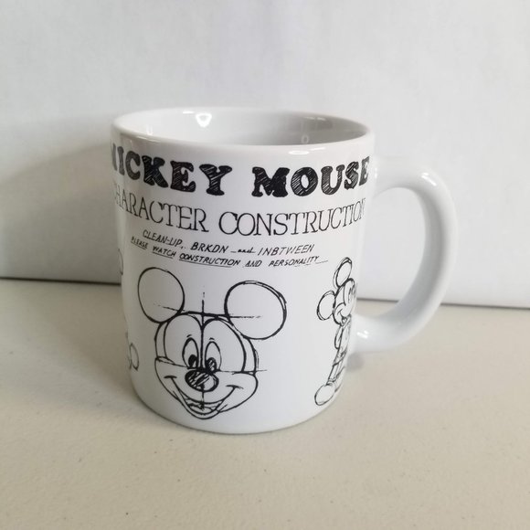 Disney Other - Disney Parks White Mickey Mouse Character Construction Coffee Mug 10 Ounce